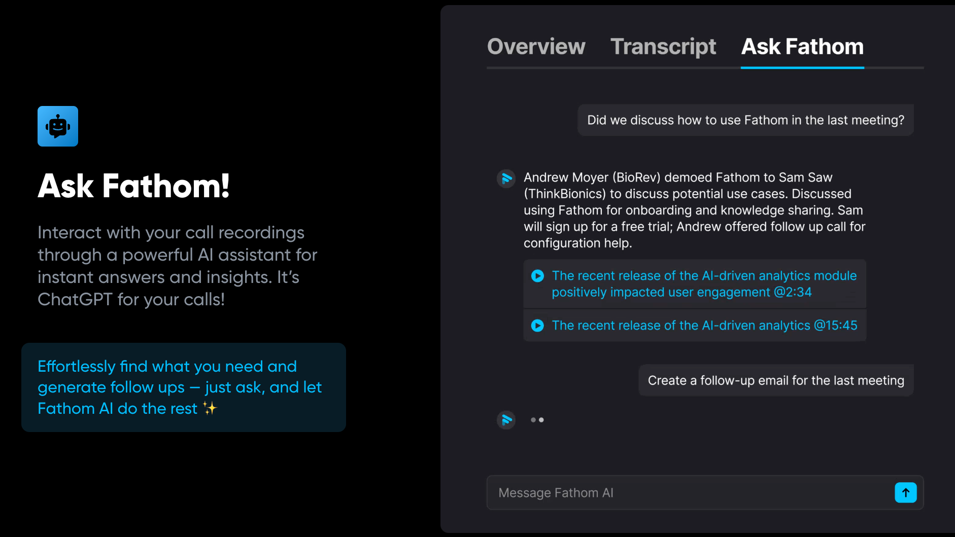 Ask Fathom, Your Personal AI Assistant